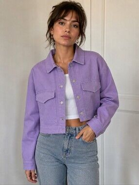 Sans Souci Cropped Utility Jacket Lavender Lilac